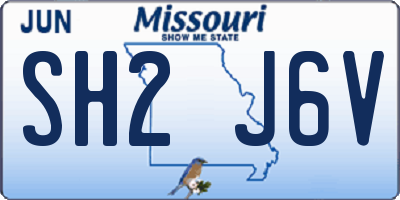 MO license plate SH2J6V