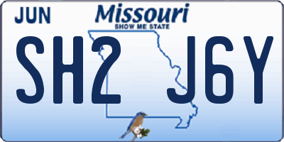 MO license plate SH2J6Y