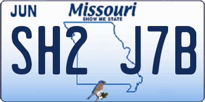 MO license plate SH2J7B