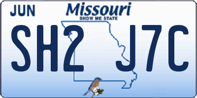 MO license plate SH2J7C