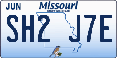 MO license plate SH2J7E