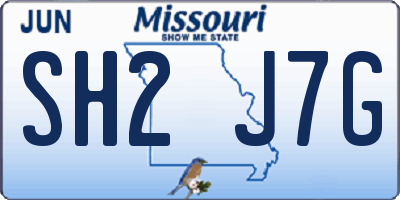 MO license plate SH2J7G