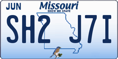 MO license plate SH2J7I