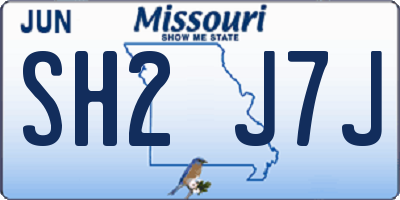 MO license plate SH2J7J