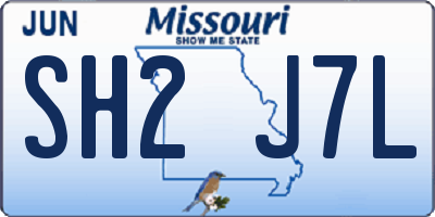 MO license plate SH2J7L