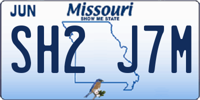 MO license plate SH2J7M