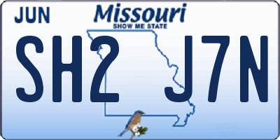 MO license plate SH2J7N