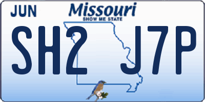 MO license plate SH2J7P