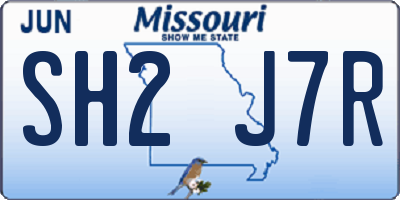 MO license plate SH2J7R