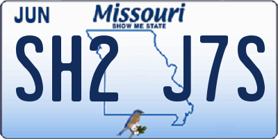 MO license plate SH2J7S