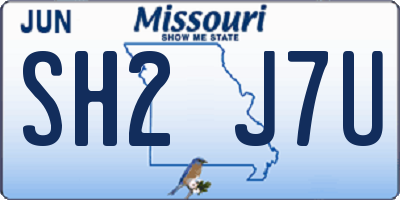 MO license plate SH2J7U
