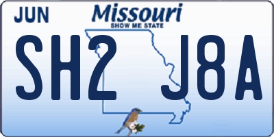MO license plate SH2J8A