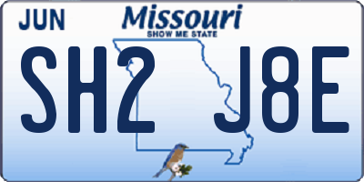 MO license plate SH2J8E