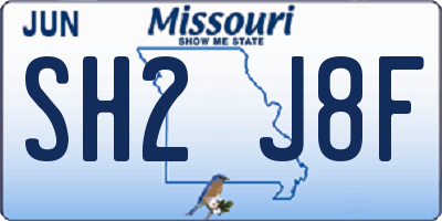 MO license plate SH2J8F