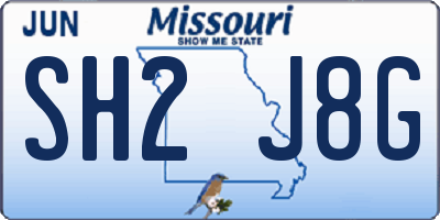 MO license plate SH2J8G
