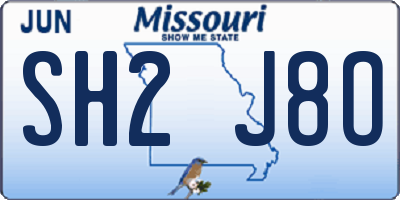 MO license plate SH2J8O