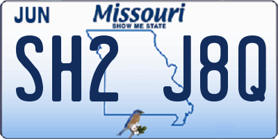 MO license plate SH2J8Q