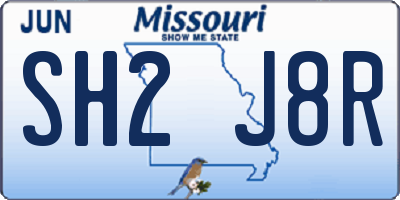 MO license plate SH2J8R