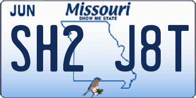 MO license plate SH2J8T