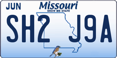 MO license plate SH2J9A