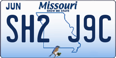 MO license plate SH2J9C