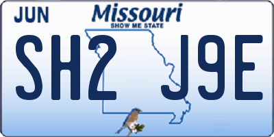 MO license plate SH2J9E