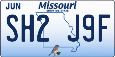 MO license plate SH2J9F