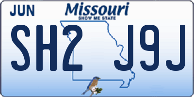 MO license plate SH2J9J