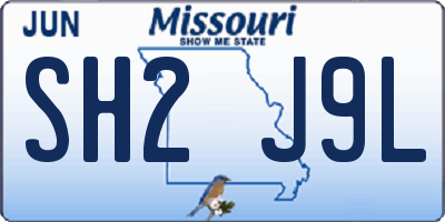 MO license plate SH2J9L