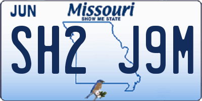 MO license plate SH2J9M