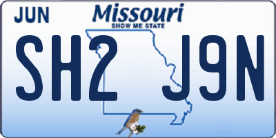 MO license plate SH2J9N