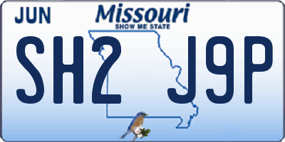 MO license plate SH2J9P