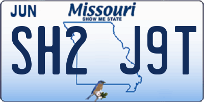 MO license plate SH2J9T