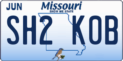 MO license plate SH2K0B