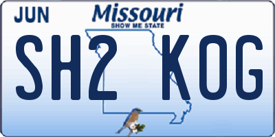 MO license plate SH2K0G