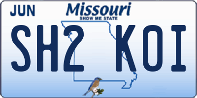 MO license plate SH2K0I