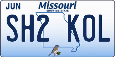 MO license plate SH2K0L