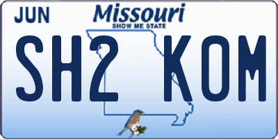 MO license plate SH2K0M