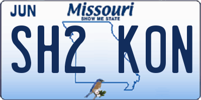 MO license plate SH2K0N