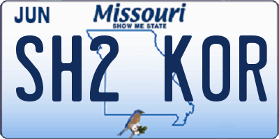 MO license plate SH2K0R