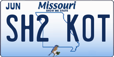 MO license plate SH2K0T