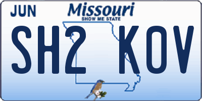 MO license plate SH2K0V