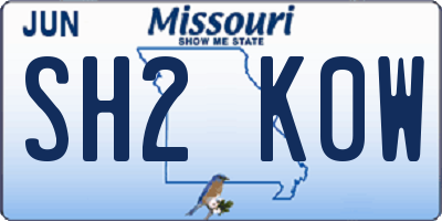 MO license plate SH2K0W