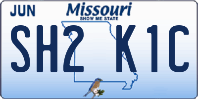 MO license plate SH2K1C
