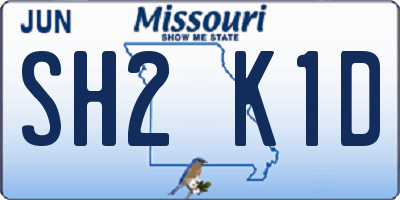 MO license plate SH2K1D