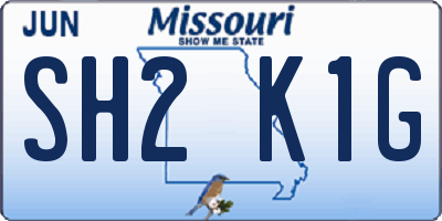 MO license plate SH2K1G