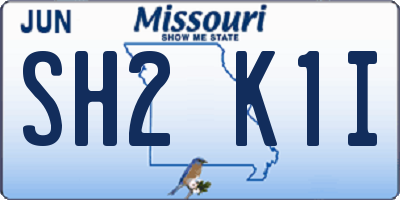 MO license plate SH2K1I