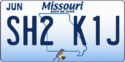 MO license plate SH2K1J