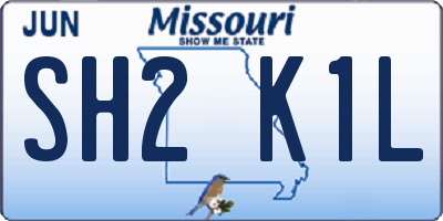 MO license plate SH2K1L
