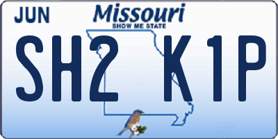 MO license plate SH2K1P